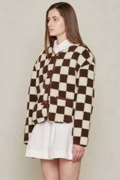 STORETS Mai Bouclé Checkerboard Coat CLOTHING