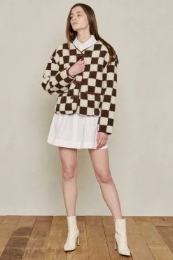 STORETS Mai Bouclé Checkerboard Coat CLOTHING