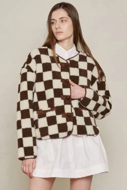 STORETS Mai Bouclé Checkerboard Coat CLOTHING