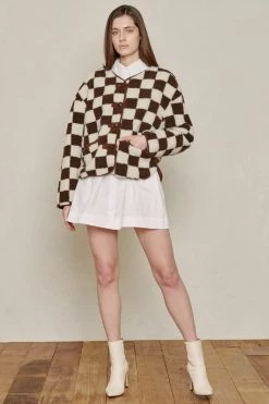 STORETS Mai Bouclé Checkerboard Coat CLOTHING