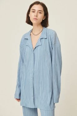 STORETS Maria Oversized Plisse Shirt WHAT&#039;S NEW