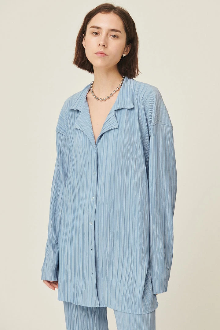 STORETS Maria Oversized Plisse Shirt WHAT'S NEW