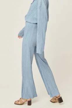 STORETS WHAT'S NEW Maria Flared Leg Plisse Pants