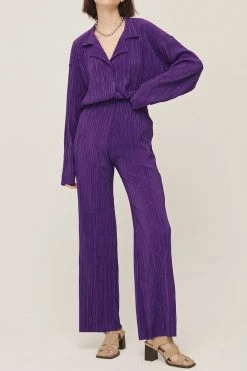 STORETS Maria Flared Leg Plisse Pants WHAT'S NEW