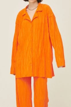 STORETS Maria Oversized Plisse Shirt