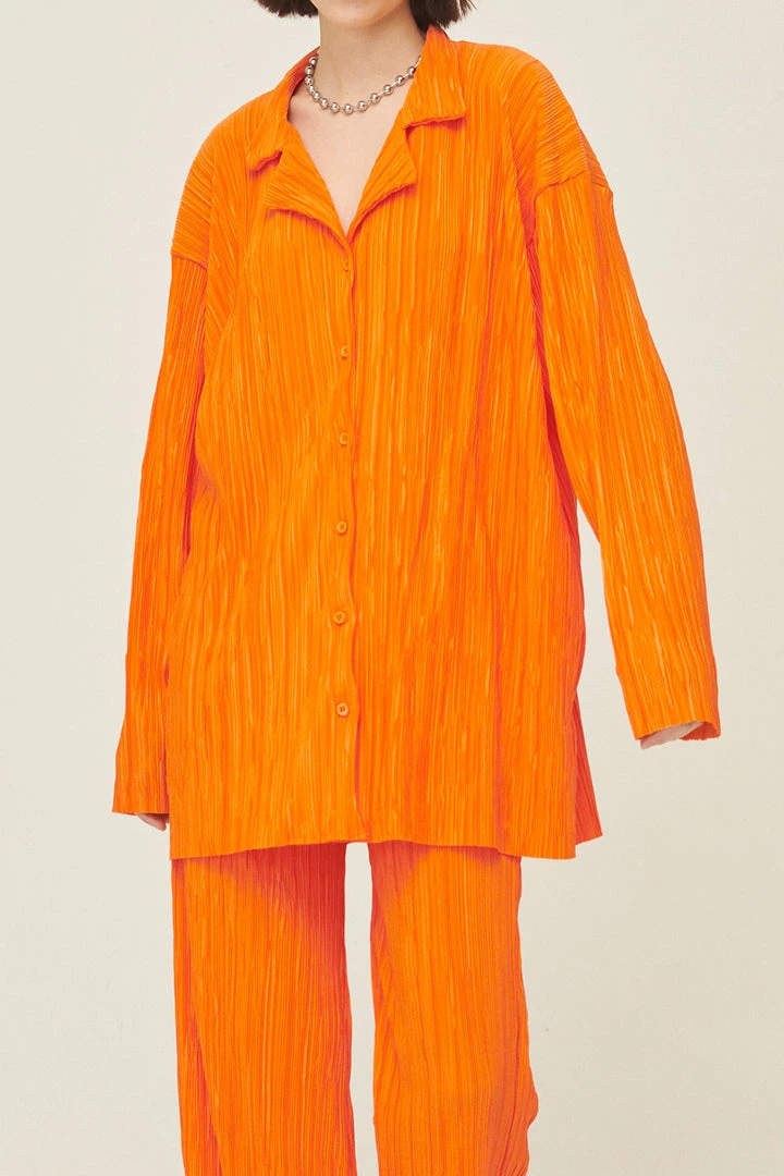 STORETS Maria Oversized Plisse Shirt WHAT'S NEW