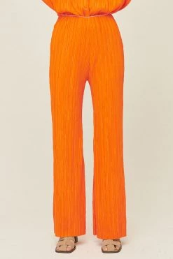 STORETS Maria Flared Leg Plisse Pants