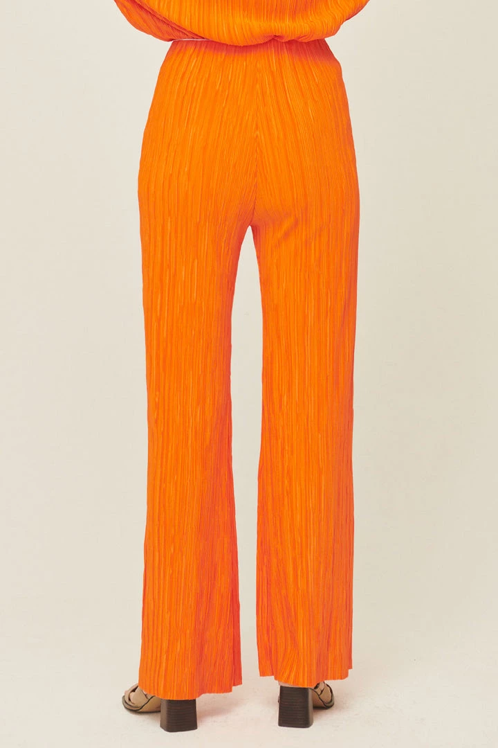 STORETS Maria Flared Leg Plisse Pants