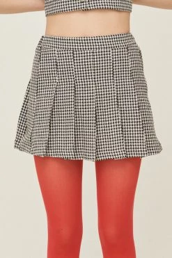 STORETS Haley Houndstootch Pleated Skort WHAT'S NEW