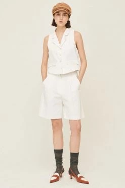 STORETS CLOTHING Ruby Pintucked Bermuda Shorts