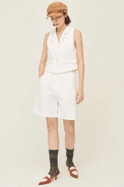 STORETS CLOTHING Ruby Pintucked Bermuda Shorts