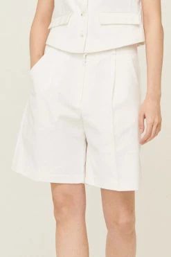 STORETS CLOTHING Ruby Pintucked Bermuda Shorts