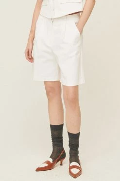 STORETS CLOTHING Ruby Pintucked Bermuda Shorts