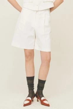 STORETS CLOTHING Ruby Pintucked Bermuda Shorts