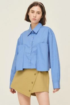 STORETS Kaitlyn Cropped Pocket Shirt CLOTHING