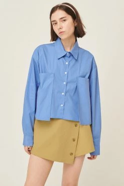 STORETS Kaitlyn Cropped Pocket Shirt CLOTHING