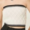 STORETS Lisa Cable Knit Trim Tube Top
