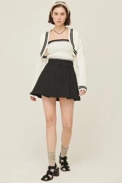 STORETS Lisa Contrast Trim Bolero Cardigan CLOTHING