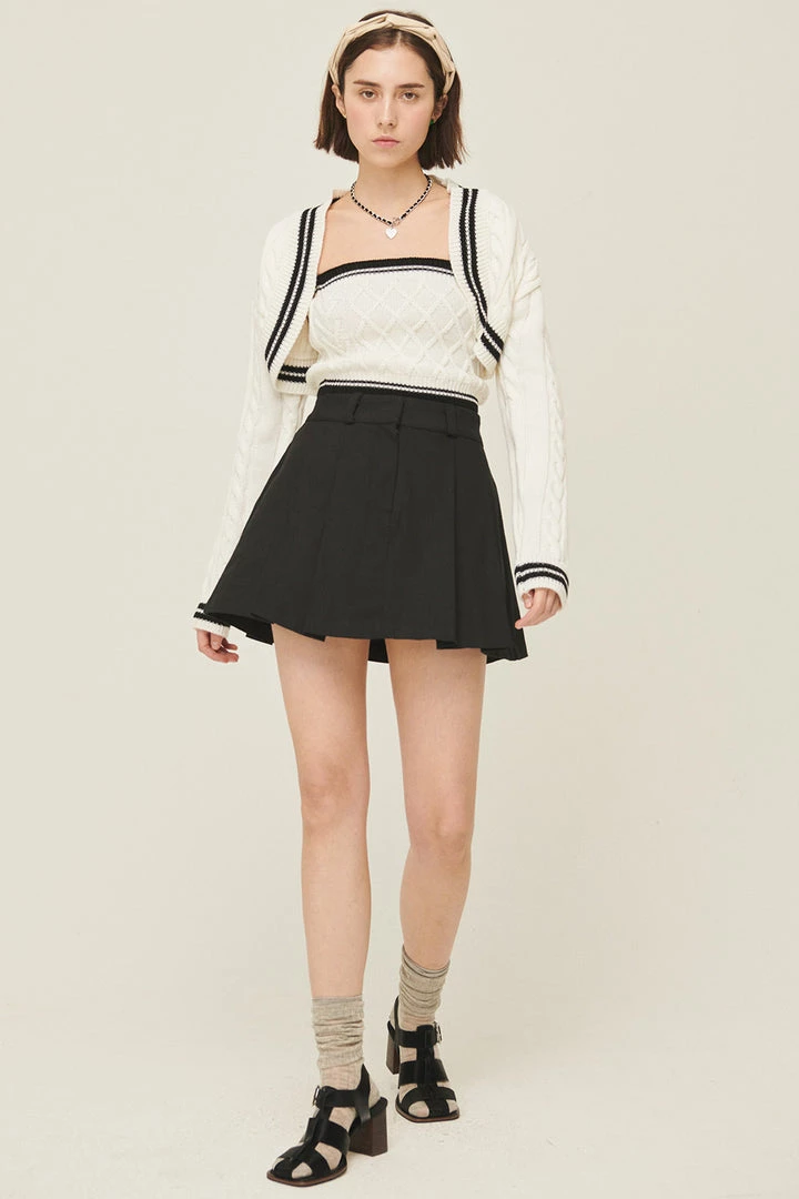 STORETS Lisa Contrast Trim Bolero Cardigan CLOTHING