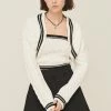 STORETS Lisa Contrast Trim Bolero Cardigan CLOTHING
