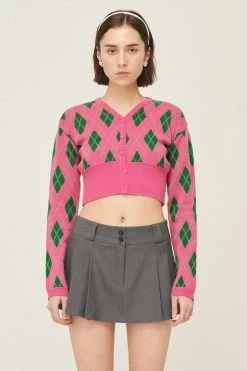 STORETS Loretta Highteen Argyle Cardigan