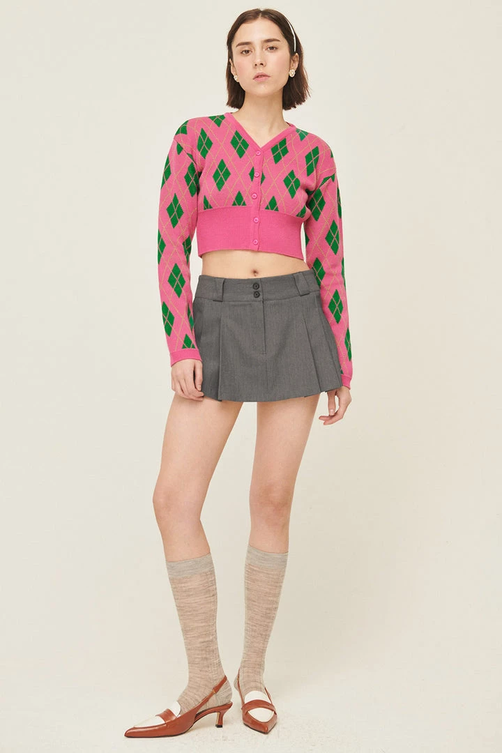 STORETS Loretta Highteen Argyle Cardigan
