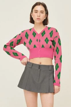 STORETS Loretta Highteen Argyle Cardigan