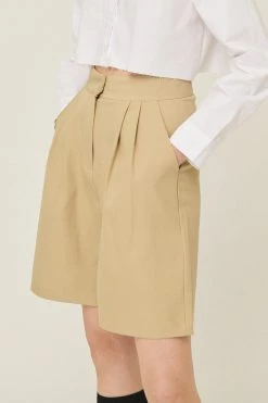 STORETS CLOTHING Alexia Pintucked Bermuda Shorts