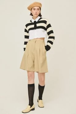 STORETS Influencer Hanna Striped Cropped Cardigan