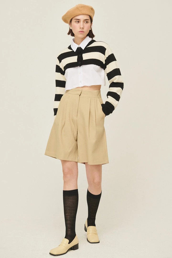 STORETS Influencer Hanna Striped Cropped Cardigan