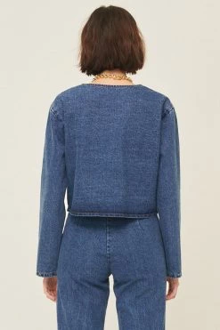 STORETS Harper Square Neck Denim Jacket CLOTHING