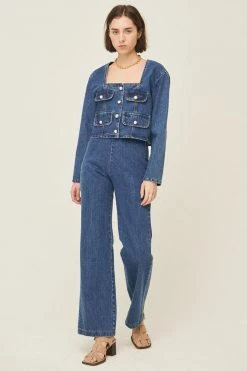 STORETS Harper Square Neck Denim Jacket CLOTHING