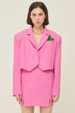STORETS Sabrina Cropped Handkerchief Blazer