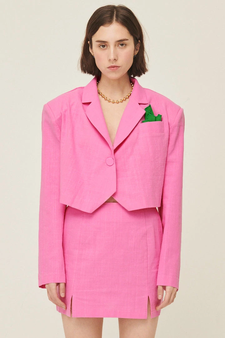 STORETS Sabrina Cropped Handkerchief Blazer