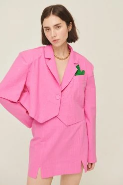 STORETS Sabrina Cropped Handkerchief Blazer
