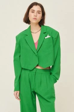 STORETS WHAT'S NEW Sabrina Cropped Handkerchief Blazer