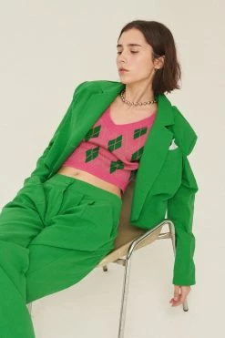 STORETS WHAT'S NEW Sabrina Cropped Handkerchief Blazer