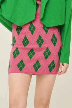 STORETS Loretta Knitted Argyle Skirt