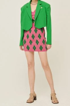 STORETS Loretta Knitted Argyle Skirt