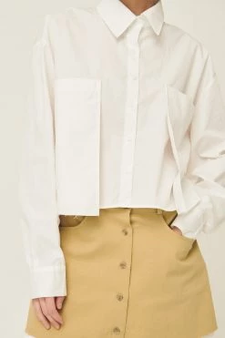 STORETS Kaitlyn Cropped Pocket Shirt CLOTHING