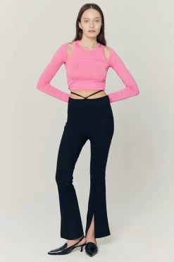 STORETS Della String Slit Bootcut Pants