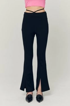 STORETS Della String Slit Bootcut Pants