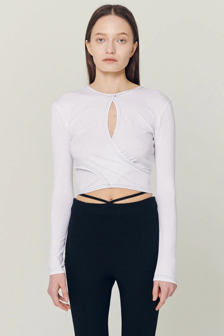 STORETS Hazel Hole Wrapped Effect Top CLOTHING