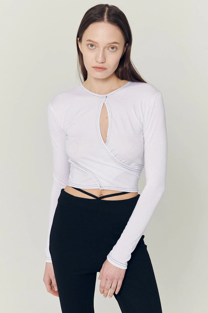 STORETS Hazel Hole Wrapped Effect Top CLOTHING