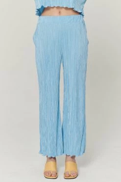 STORETS CLOTHING Lyra Lettuce Hem Plisse Pants