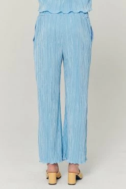 STORETS CLOTHING Lyra Lettuce Hem Plisse Pants