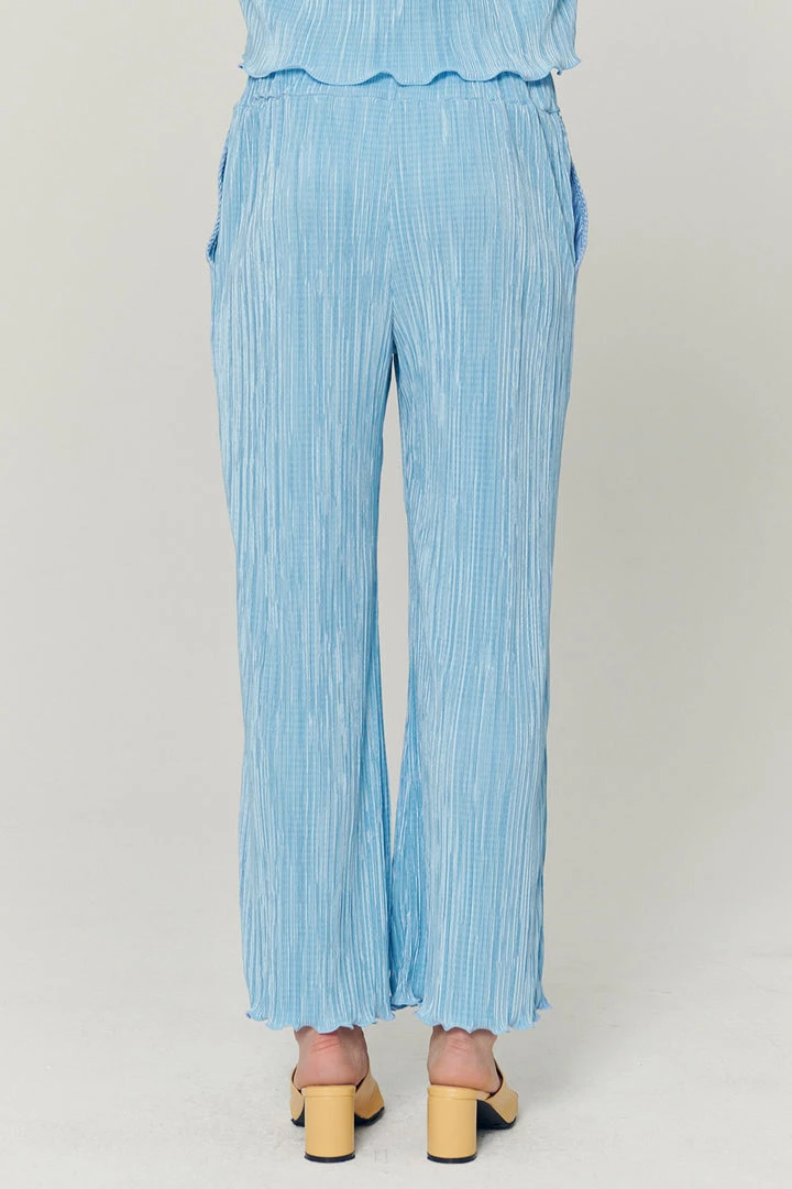 STORETS CLOTHING Lyra Lettuce Hem Plisse Pants