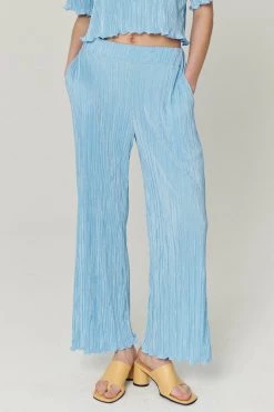STORETS CLOTHING Lyra Lettuce Hem Plisse Pants