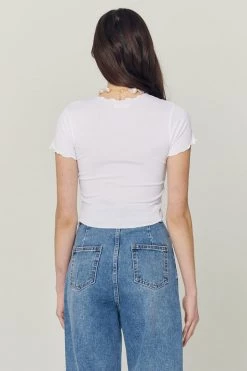 STORETS CLOTHING Luxe Lettuce Trim Stretch Top