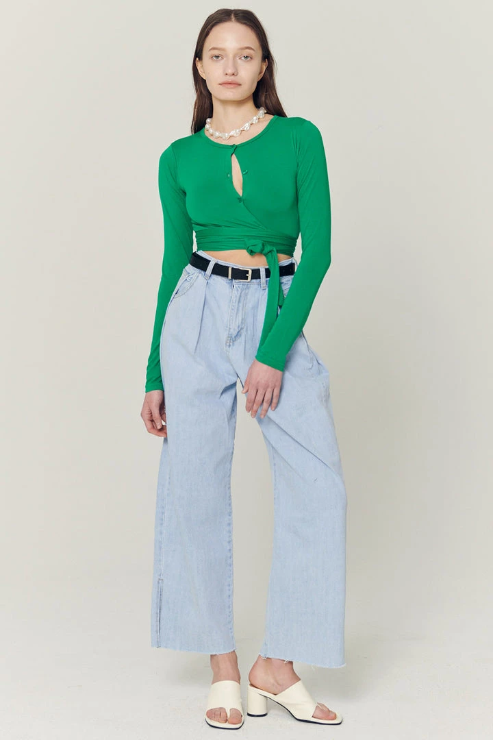 Storets Mely Buttoned Wrap Top CLOTHING